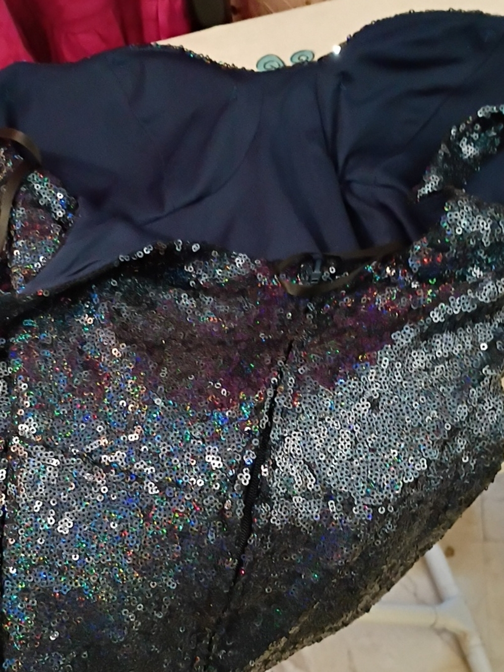 Blue Sequin Glitter Bodycon Mini Dress, Sz 6, NWOT - Picture 14 of 14